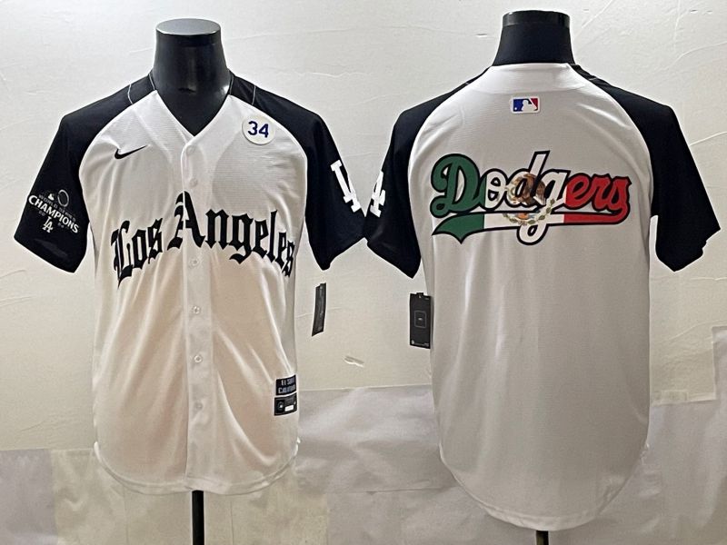 Men 2025 Los Angeles Dodgers Blank White black Five generations Joint Name Nike MLB Jersey style 5268->los angeles dodgers->MLB Jersey